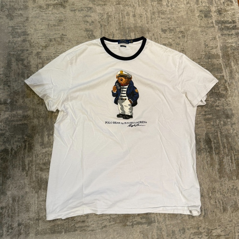 Polo by Ralph Lauren White Tee with Bear Graphic
